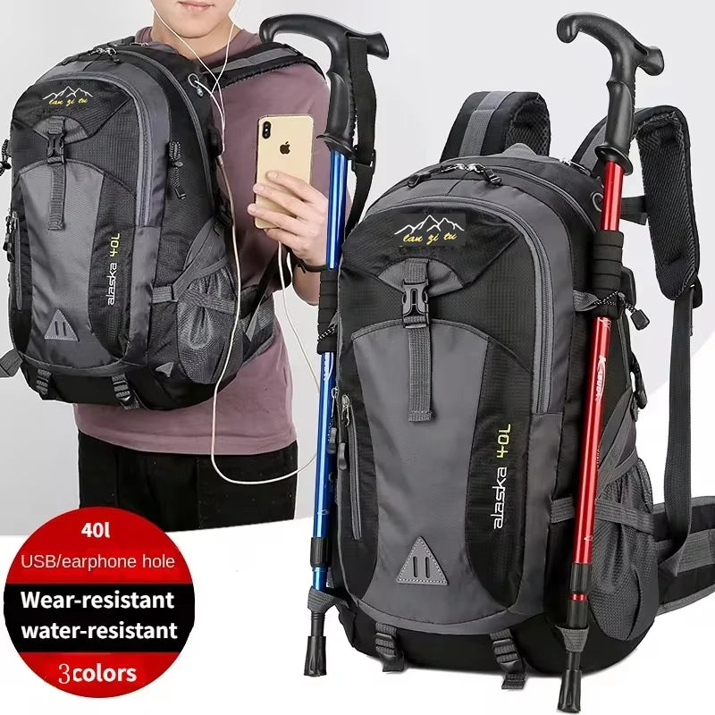 Waterproof Nylon Hiking & Travel Backpack – Unisex, Outdoor Camping & Mountaineering