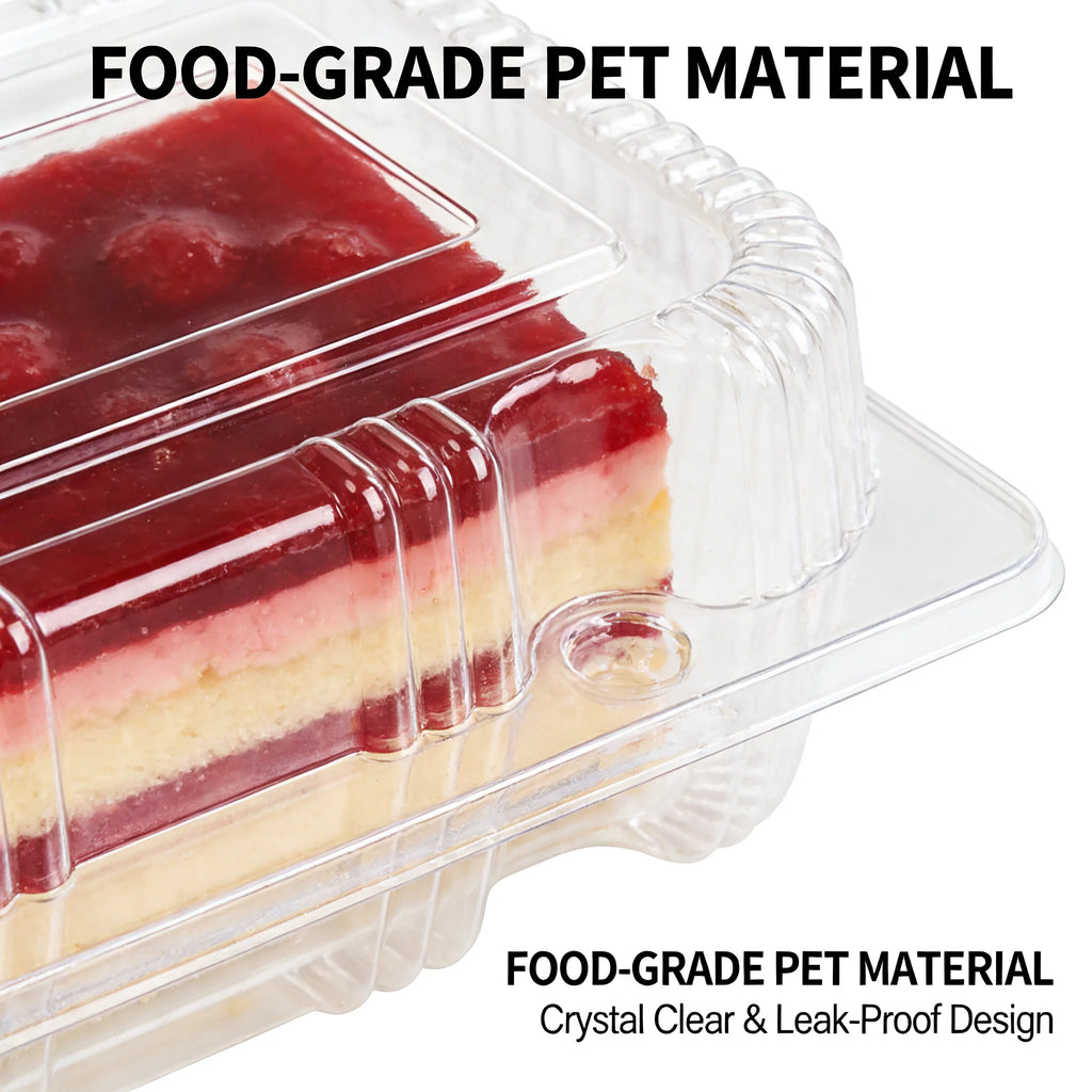 Clear Clamshell Food Containers for Takeout & Desserts