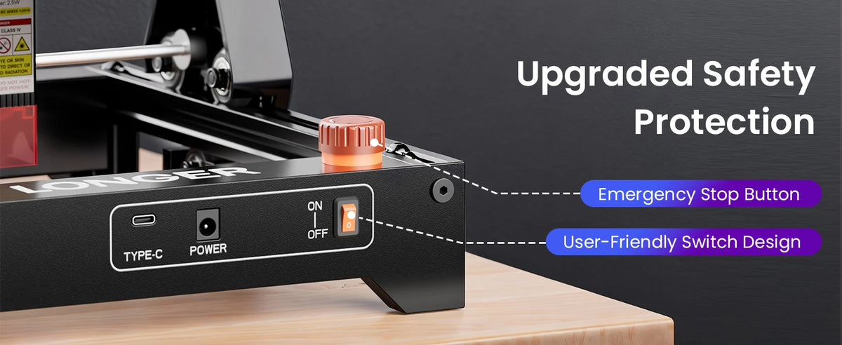LONGER Mini Portable Laser Engraver & Cutter Machine – Compact, for Wood, Leather & More