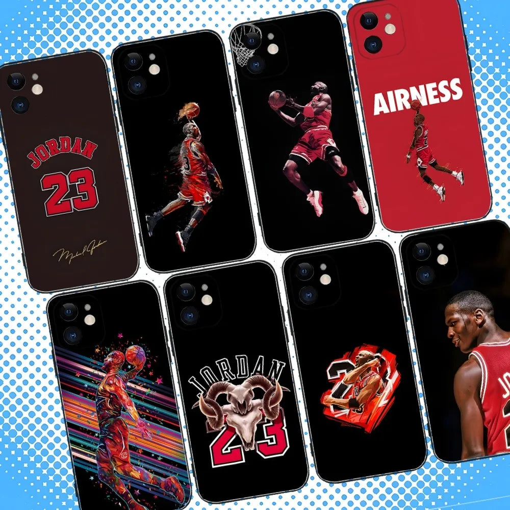Jordan 23 Basketball Soft Silicone iPhone Case – For iPhone 7–16 Pro Max, Mini, XS, XR, SE