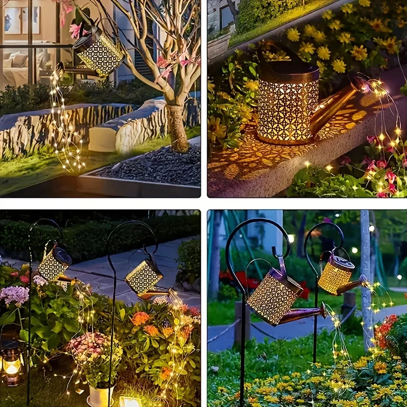 Metal Solar Watering Can Garden Light – Warm White, Outdoor Lawn & Patio Decor