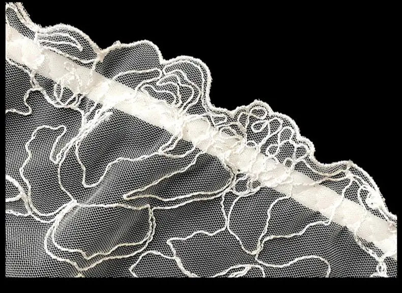 BirdTree 93% Silk Lace Embroidery G-String Thong – Transparent, 6 Colors