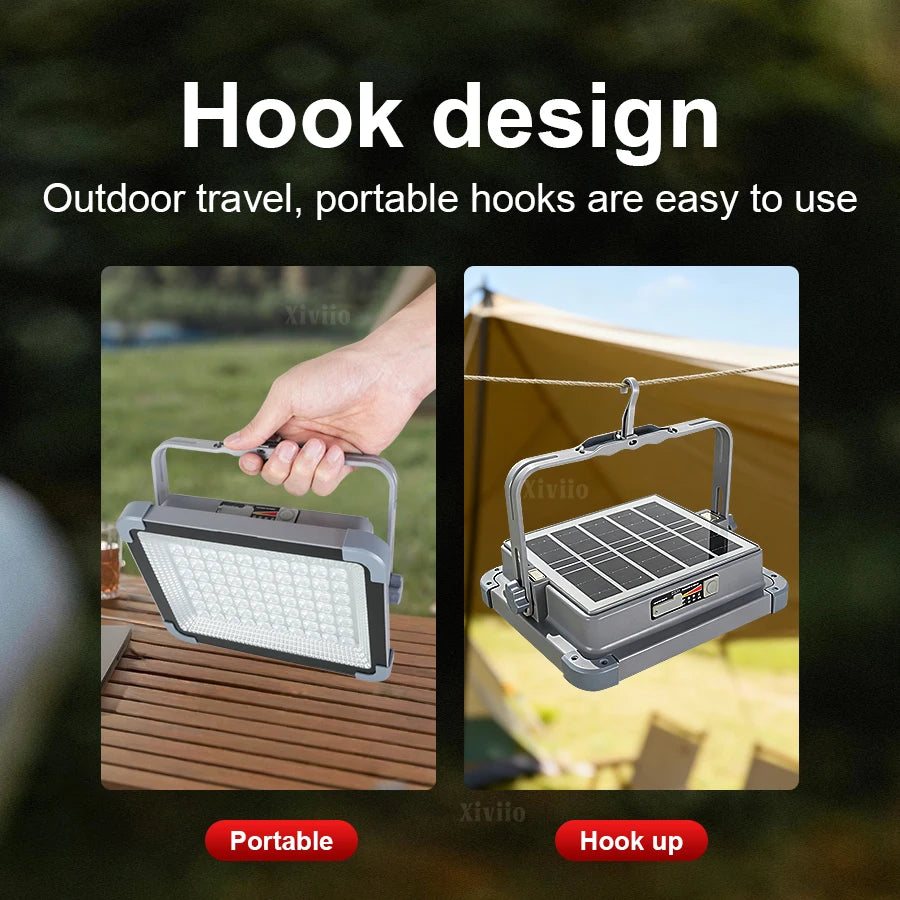 Portable Solar Flood Light & Camping Lantern – 576 LEDs, Waterproof, Emergency Use