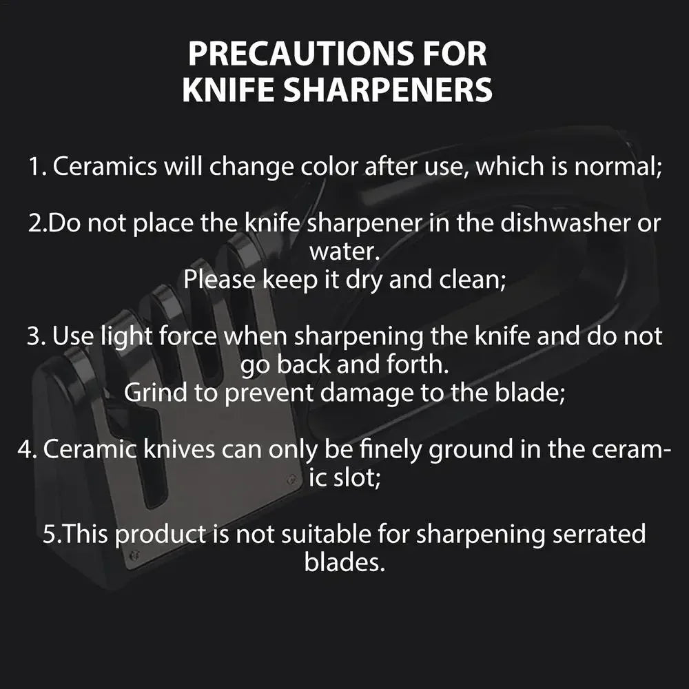 4-Stage Kitchen Knife Sharpener – Manual, Quick & Easy Blade Restoration