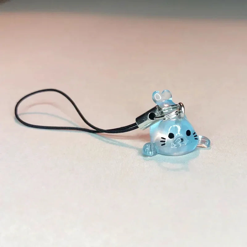 Glow-in-the-Dark Resin Seal Phone Charm Strap – Lying & Sitting Styles