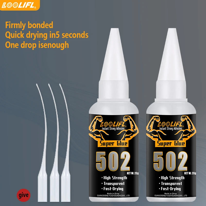 502 Cyanoacrylate Super Glue – Fast-Drying, 20g, 1–5 Pack, for Metal, Wood, Plastic & Ceramic