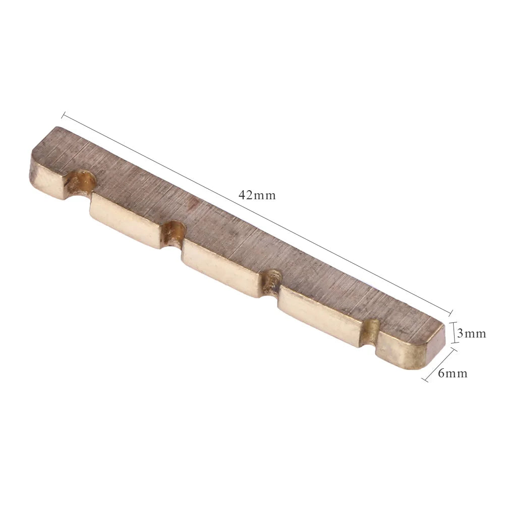 42mm Slotted Brass Nut for 4-String Electric Bass Guitar