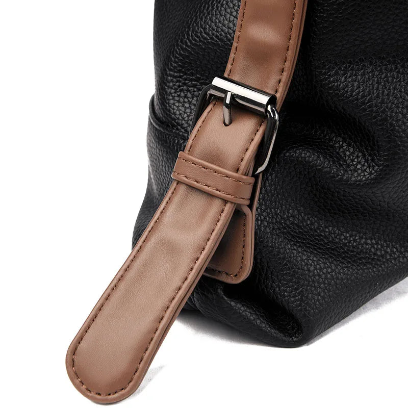 Women’s Genuine Cowhide Leather Crossbody Handbag – Large Capacity Shoulder Messenger Bag