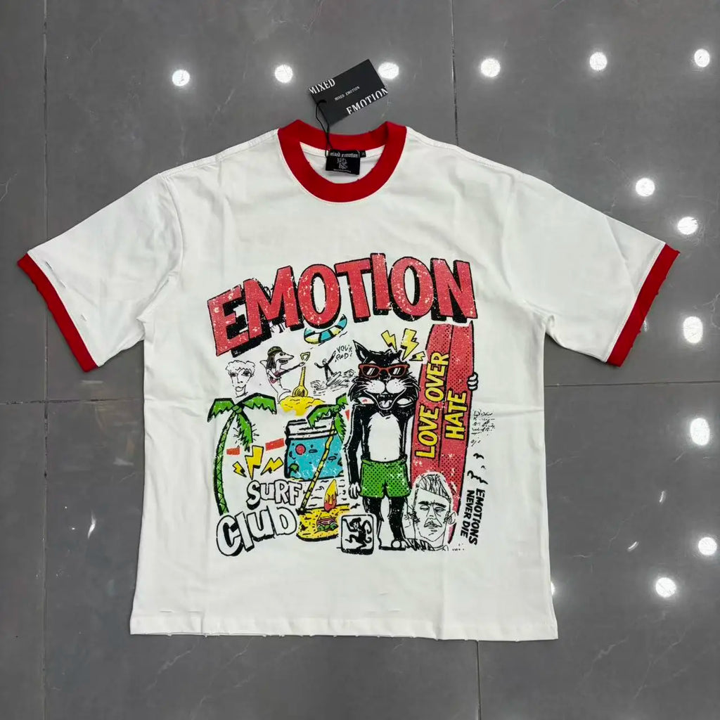 Mixed Emotion Rhinestone Oversized Cotton Tee