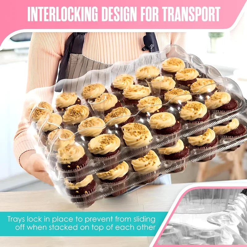 Cupcake Carrier Boxes with Tall Dome Lids, 4–24 Count
