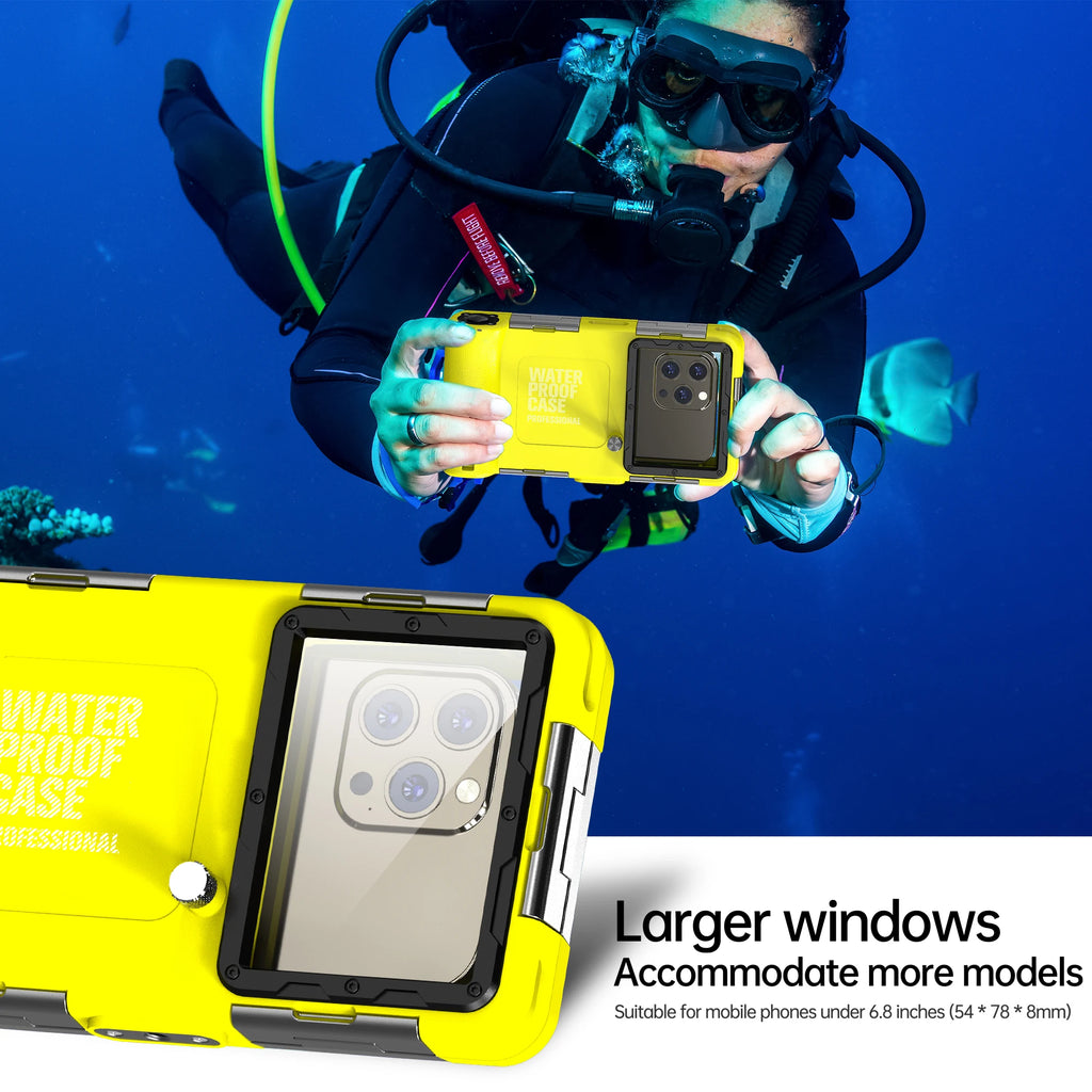 IP68 Waterproof Phone Case for Diving & Photography – 15m/50ft, Universal 6.9 Inch