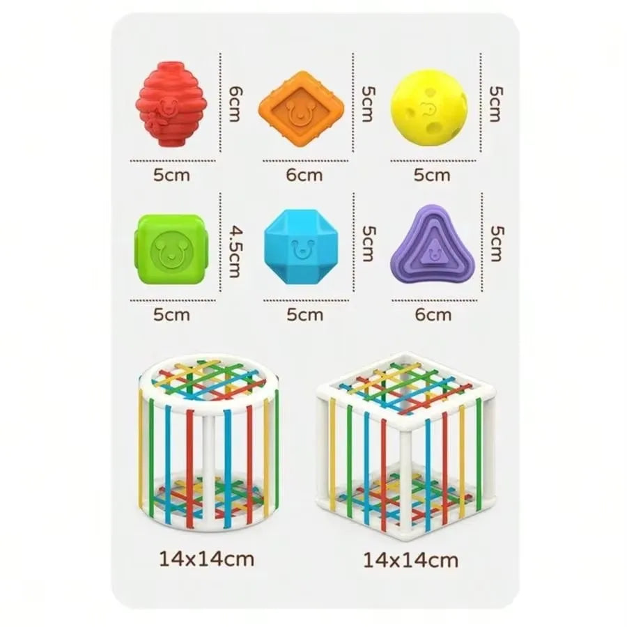Montessori Shape Sorter Sensory Toy for Toddlers – Motor Skills, Ages 1–2 Years