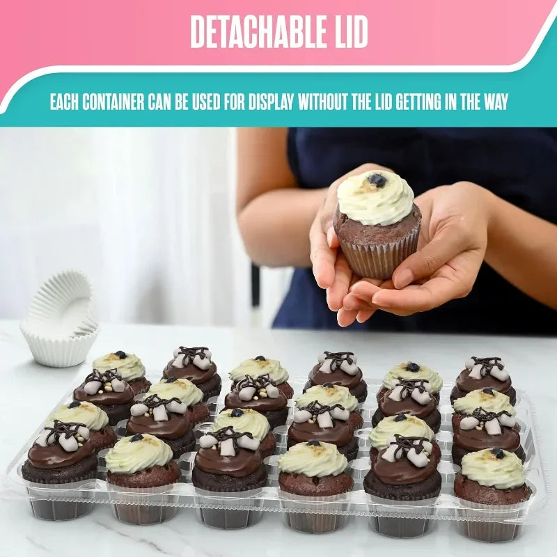 Cupcake Carrier Boxes with Tall Dome Lids, 4–24 Count