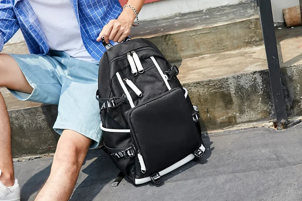 Jurassic World Dinosaur Backpack with USB Port – Large Capacity Laptop Bag for Men & Women