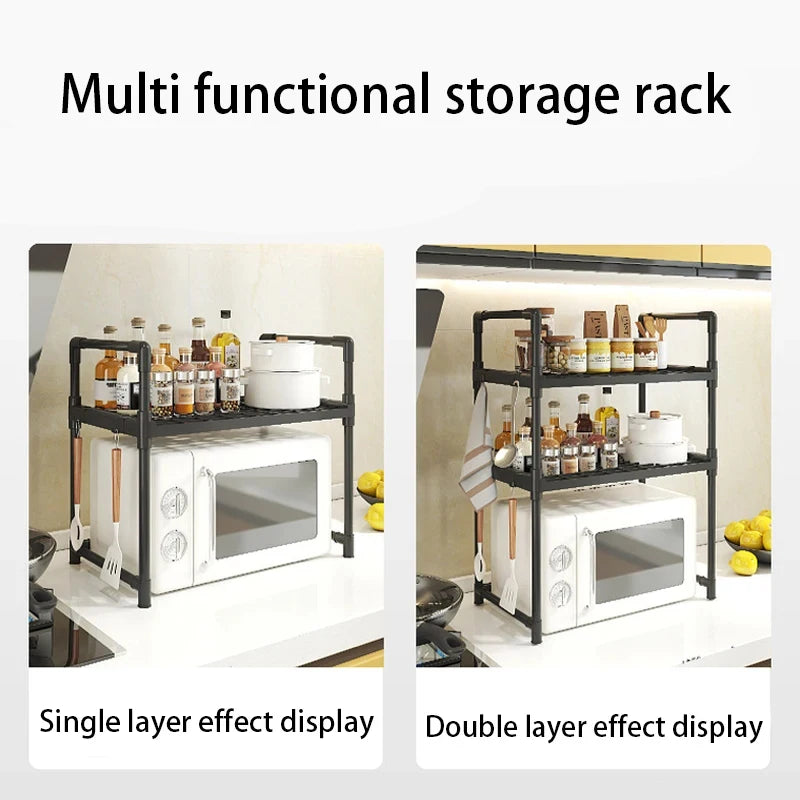 Multi-Purpose Kitchen Storage Rack – Versatile Organizer for Countertop & Cabinet