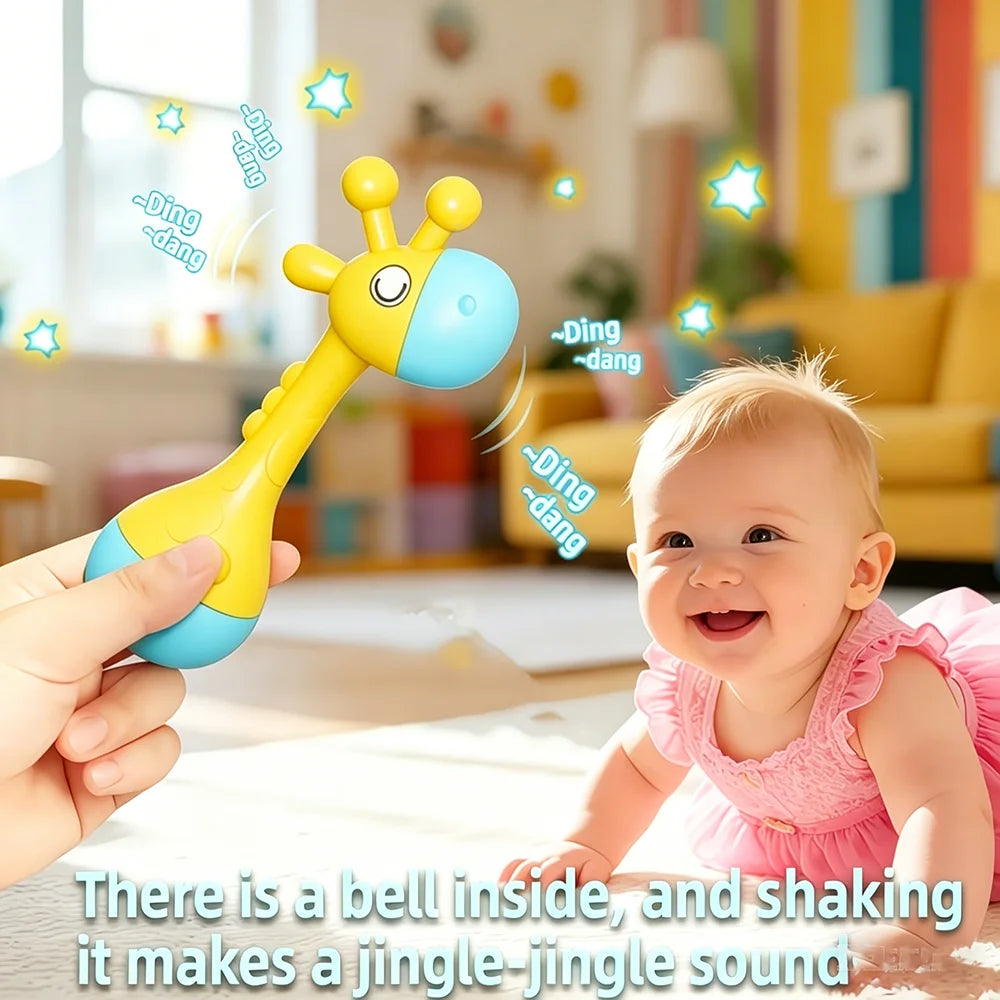 Baby Animal Rattle & Teether Toy – Montessori, Music Sound, Newborn Gift