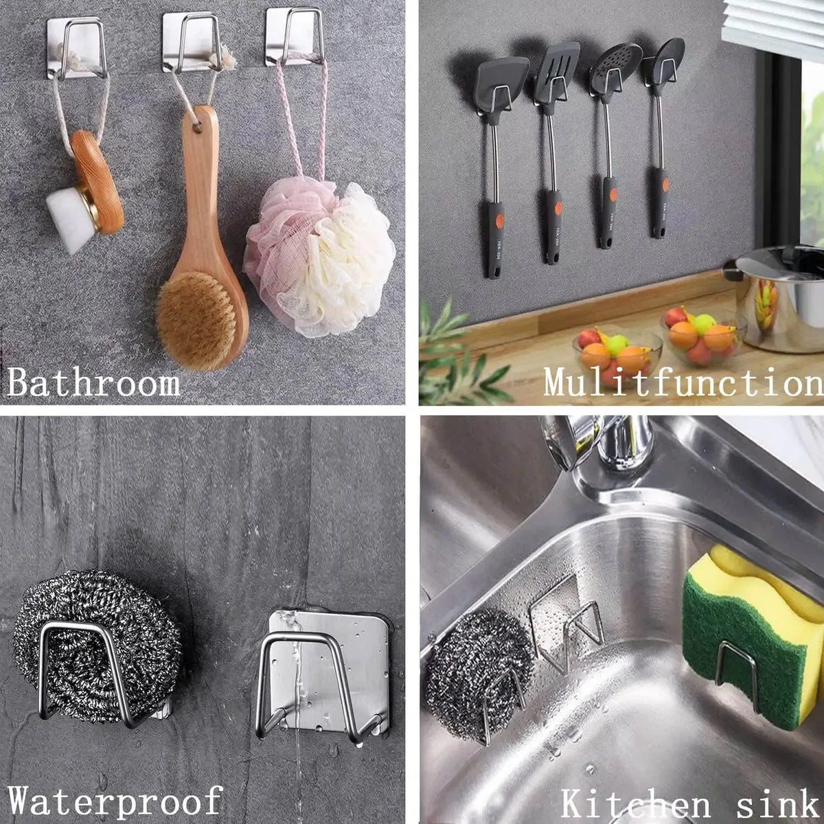 Stainless Steel Wall-Mounted Pot Cover & Cutting Board Rack – No-Drill, Cabinet Bottom Mount