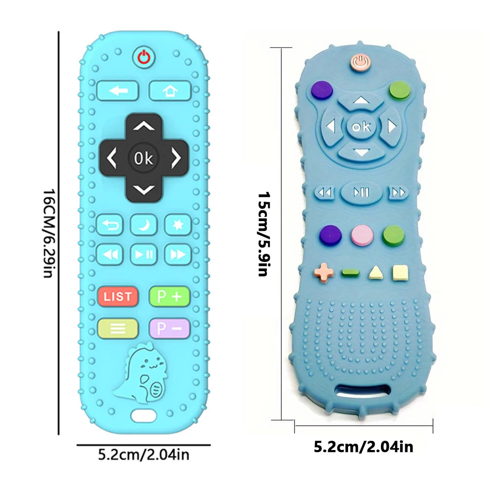 Montessori Baby Silicone Teether Sensory Toy – Remote Control Shape, Boys & Girls Gift