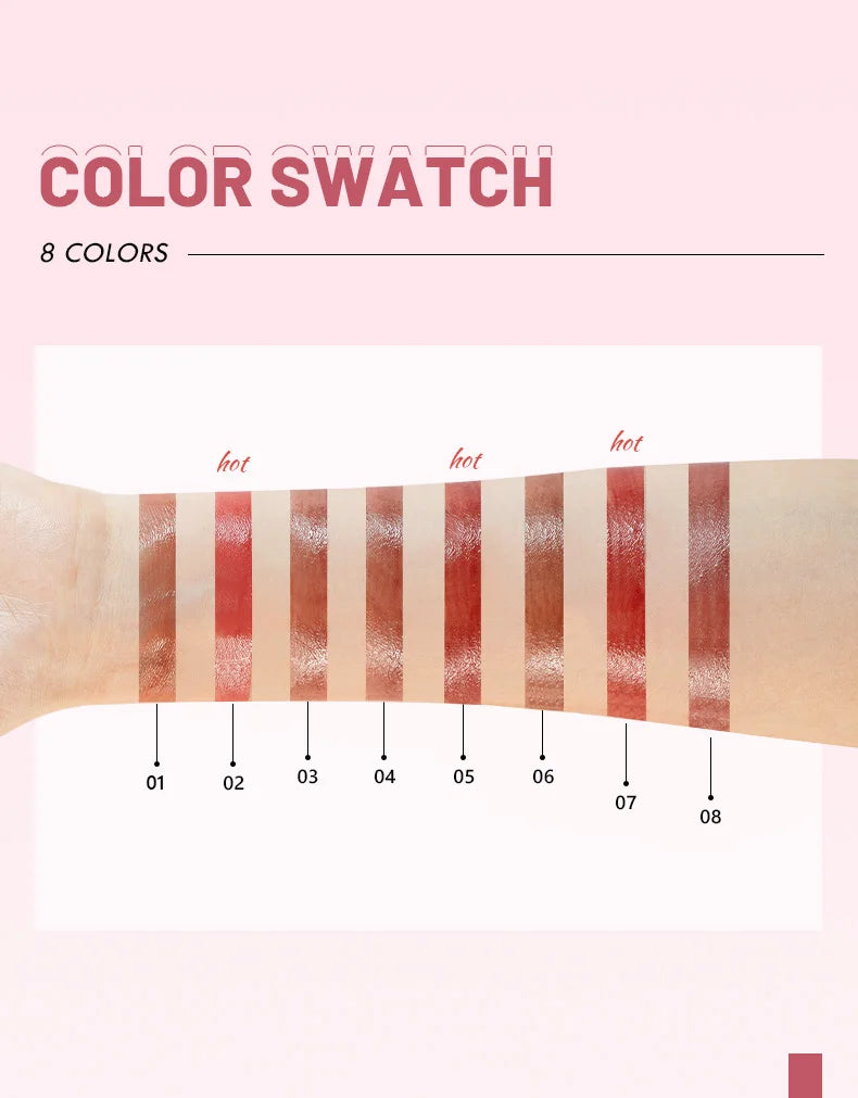 Moisturizing Watery Lipstick – Hydrating Formula, 8 Colors, Gift for Women