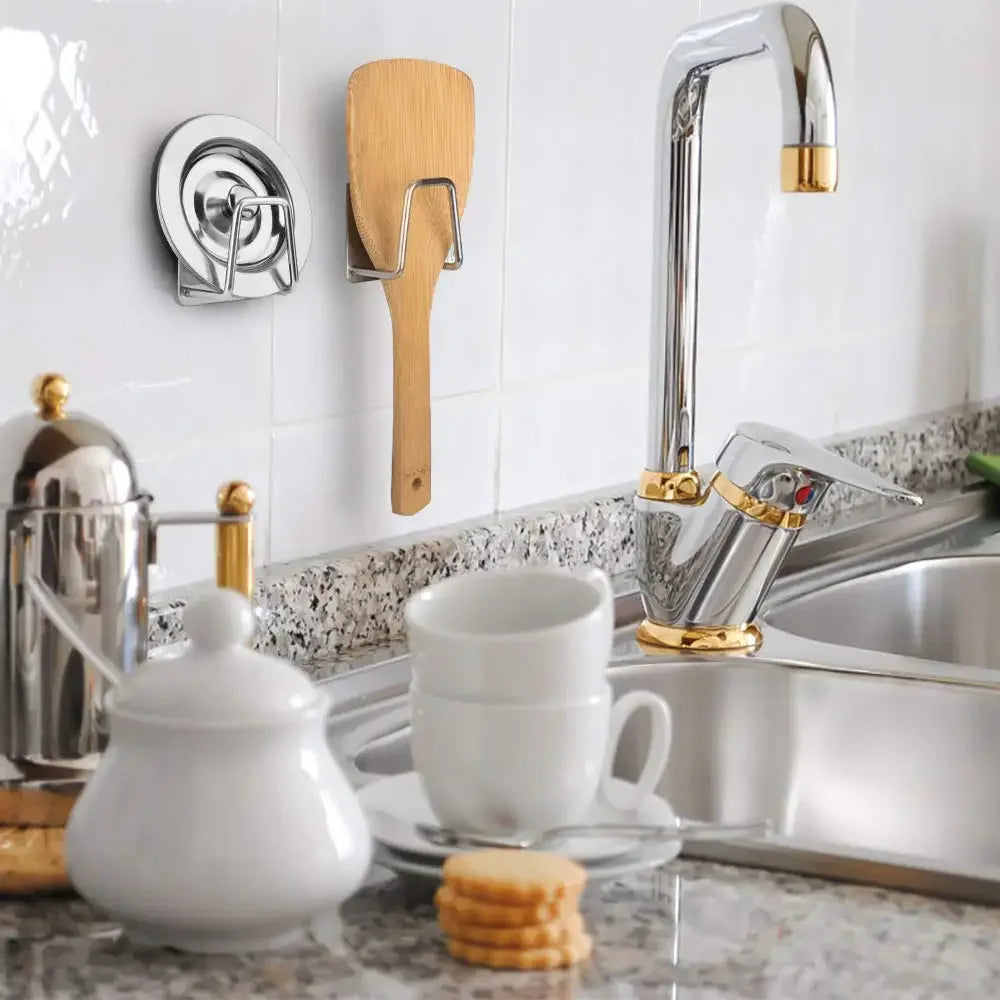 Stainless Steel Wall-Mounted Pot Cover & Cutting Board Rack – No-Drill, Cabinet Bottom Mount