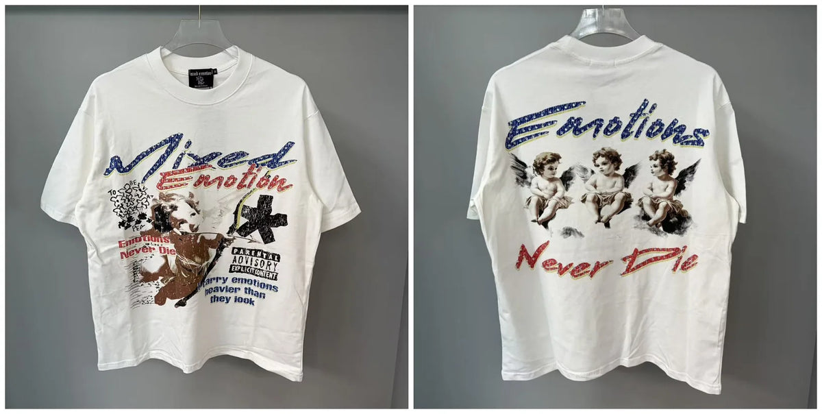 Mixed Emotion Rhinestone Oversized Cotton Tee