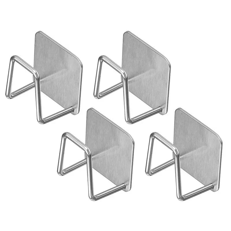 Stainless Steel Wall-Mounted Pot Cover & Cutting Board Rack – No-Drill, Cabinet Bottom Mount