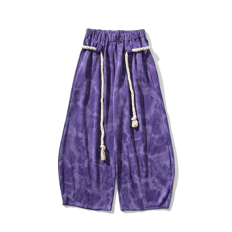 Unisex Wide Leg Printed Casual Streetwear Pants – Chinese Style, Sizes up to 5XL