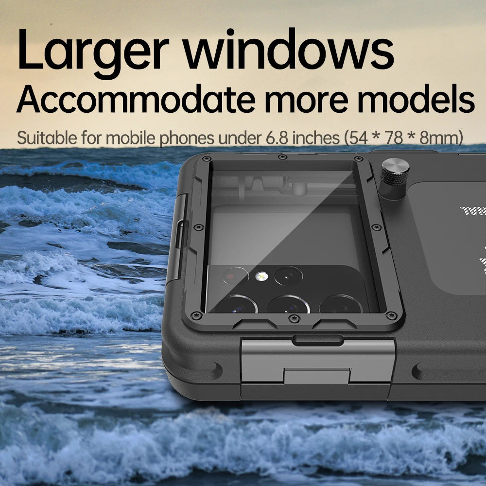 Shellbox IP68 Waterproof Phone Case – 15M/50ft Dive-Proof, 6.9 Inch, Multiple Colors