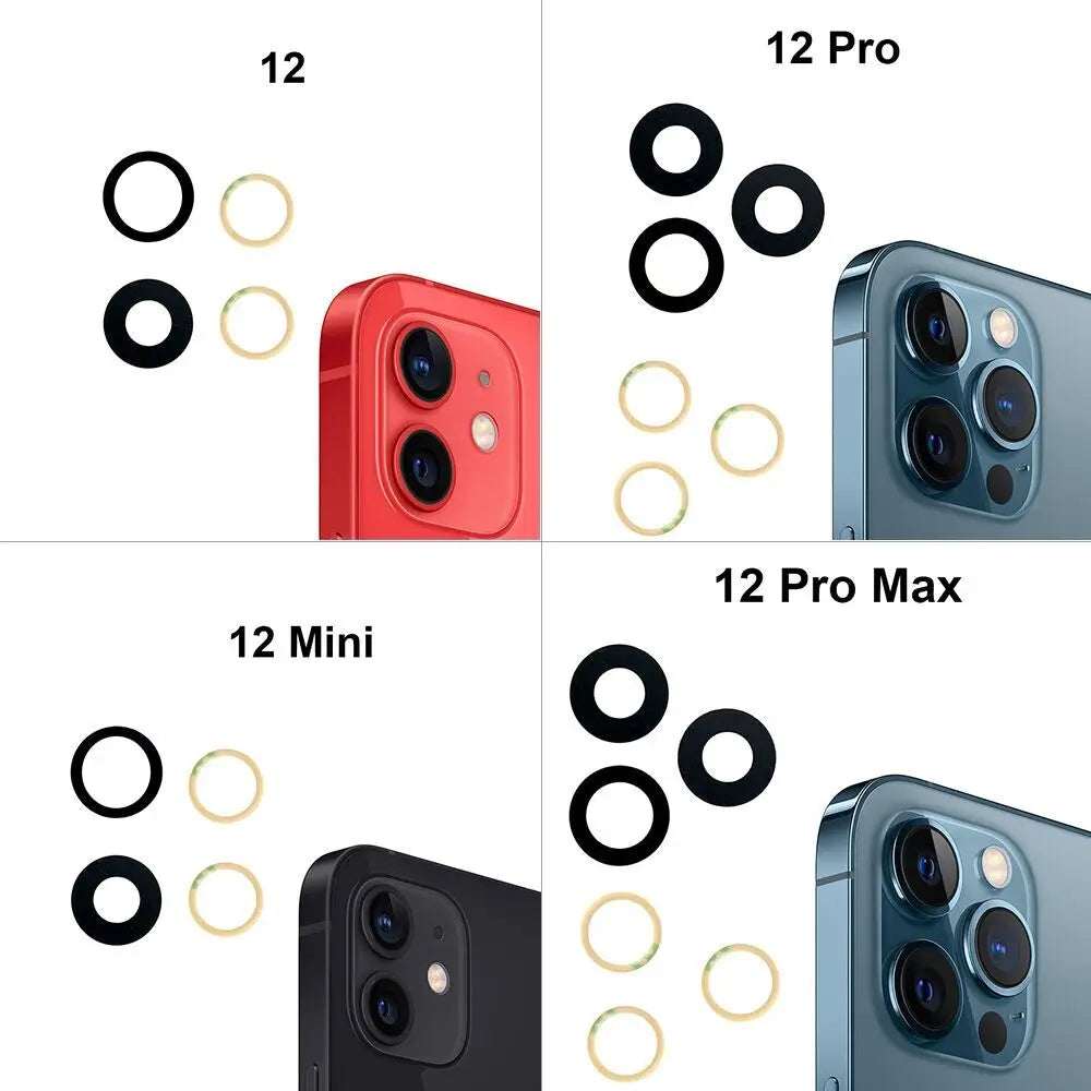 iPhone Rear Camera Glass Lens Replacement with 3M Adhesive – iPhone 11–14 Pro Max, X, XS, XR, 6–8