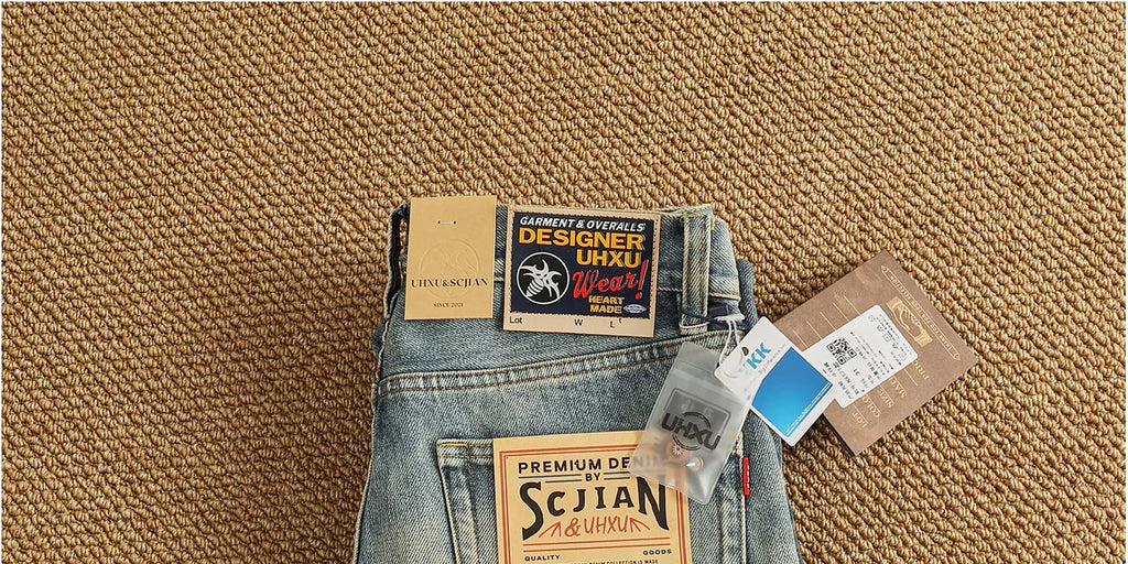 Men’s Retro Heavyweight Straight Tapered Jeans – 100% Cotton, Washed Denim, Sizes 29–38