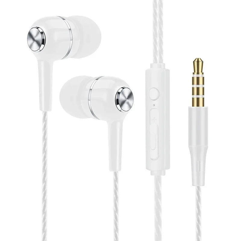 3.5mm Wired HIFI Bass Earbuds with Microphone – In-Ear, Stereo, Gaming & Sport