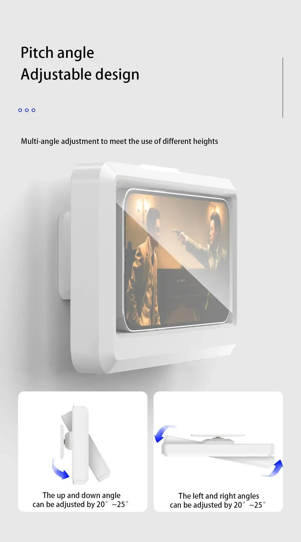 Self-Adhesive Waterproof Shower Phone Holder – Anti-Fog, Touch-Friendly, Bathroom Mount