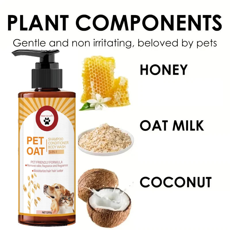 Pet Shampoo for Dogs & Cats – Cleans Fur, Removes Odor, Long-Lasting Fragrance, 250g