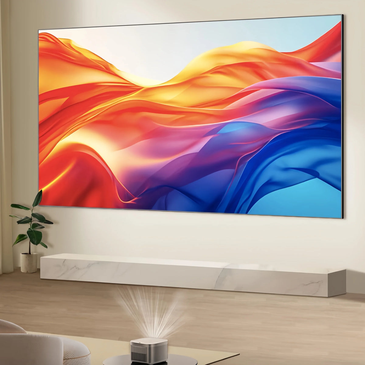ALR Fresnel Fixed Frame Projector Screen – 98% Ambient Light Rejection, 130–150 Inch, 16:9, 8K/4K