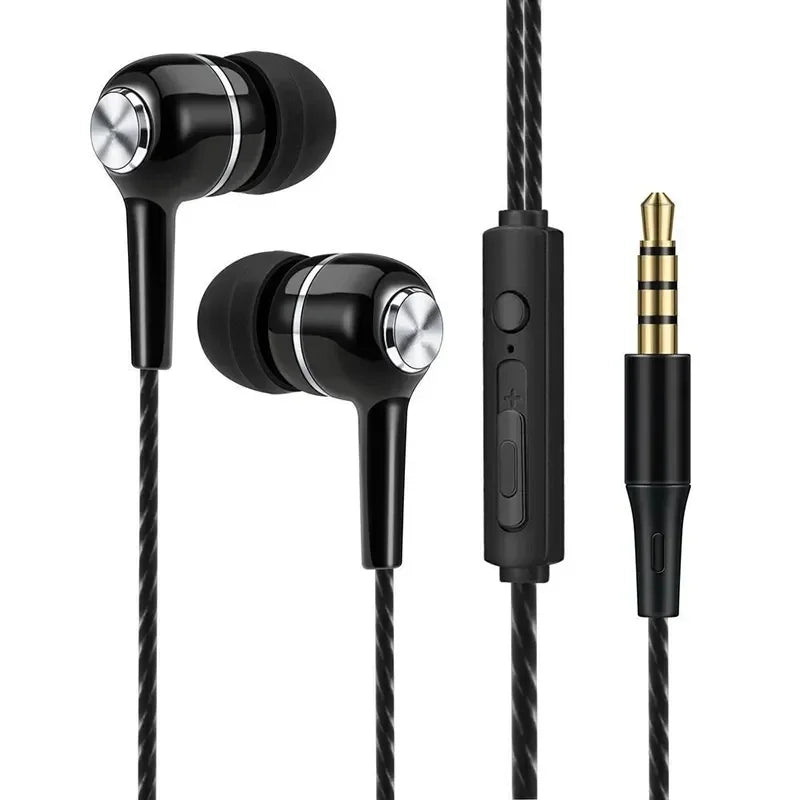 3.5mm Wired HIFI Bass Earbuds with Microphone – In-Ear, Stereo, Gaming & Sport