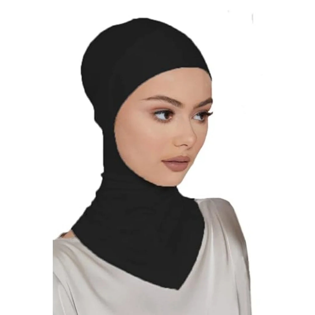 Modal Hijab Cap – Adjustable Muslim Stretchy Turban, Full Neck Coverage, 4-Pack