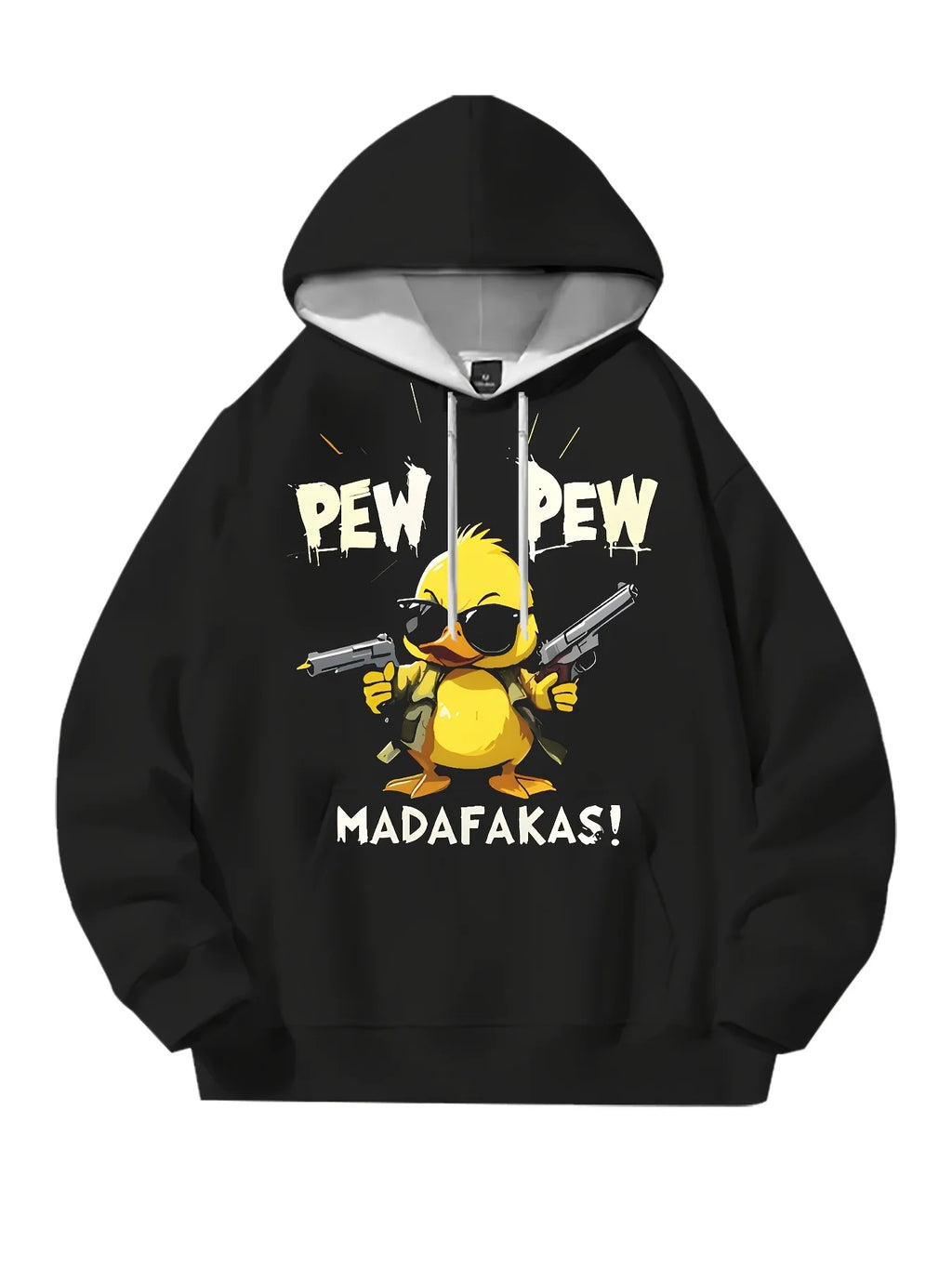 Men’s 3D Duck Print Hoodie – Street Casual, Sizes S–6XL
