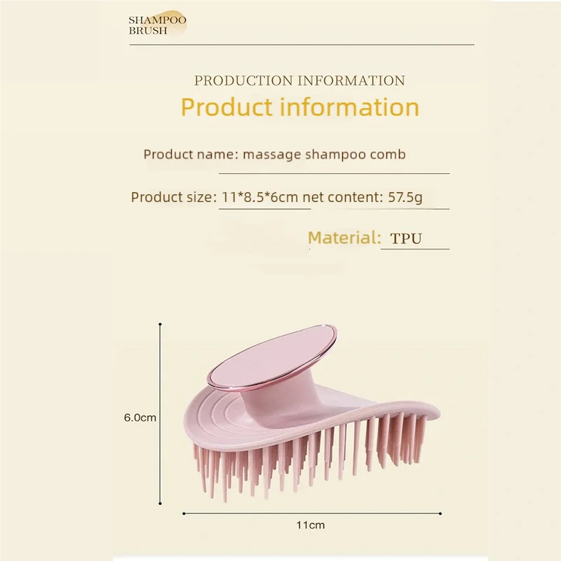 Scalp Massager Hair Wash Brush – Long Teeth, Foaming, for Adults & Barber Use