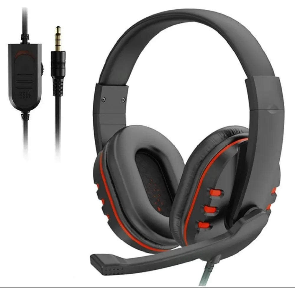 3.5mm Wired Gaming Headset – Stereo Sound, Over-Ear Headphones with Microphone