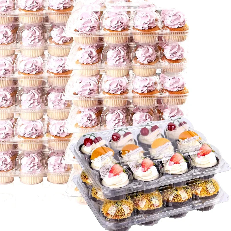 Cupcake Carrier Boxes with Tall Dome Lids, 4–24 Count