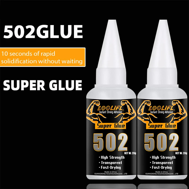502 Cyanoacrylate Super Glue – Fast-Drying, 20g, 1–5 Pack, for Metal, Wood, Plastic & Ceramic