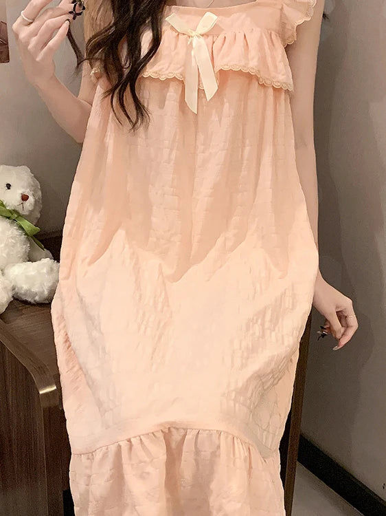 Women’s Cotton Slip Dress with Built-In Chest Pad – Lightweight Sleepwear, Sizes M–XXL