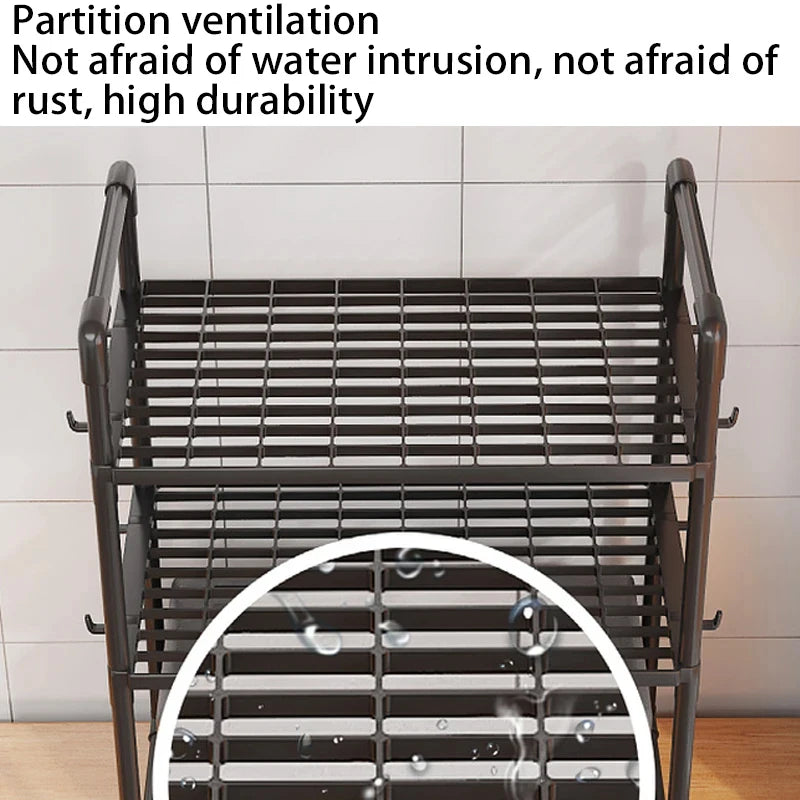 Multi-Purpose Kitchen Storage Rack – Versatile Organizer for Countertop & Cabinet