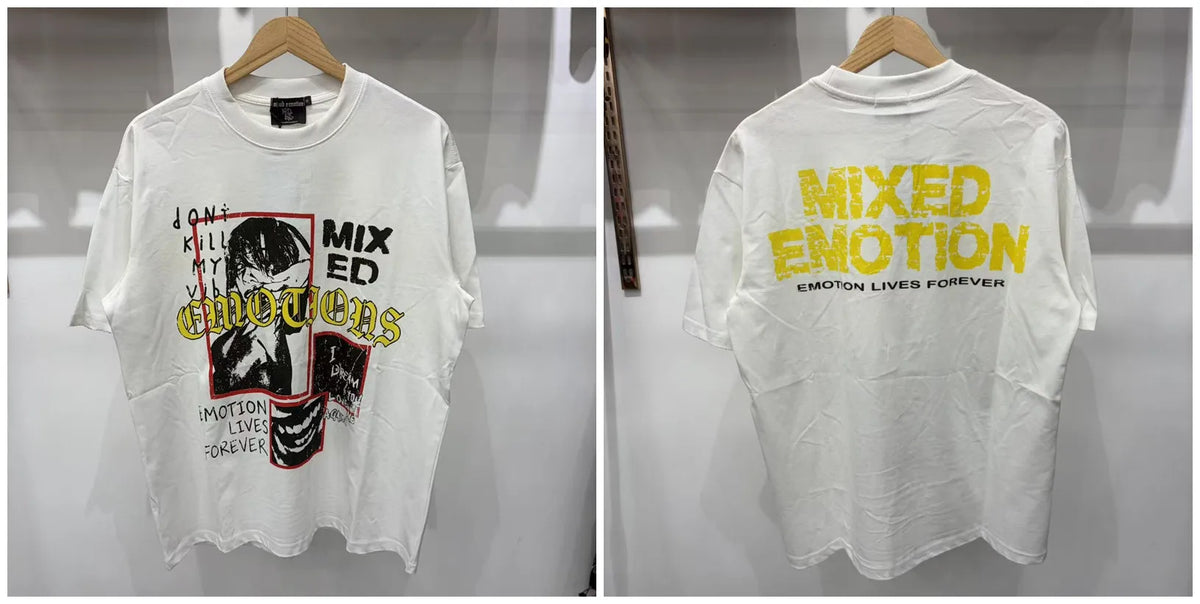 Mixed Emotion Rhinestone Oversized Cotton Tee
