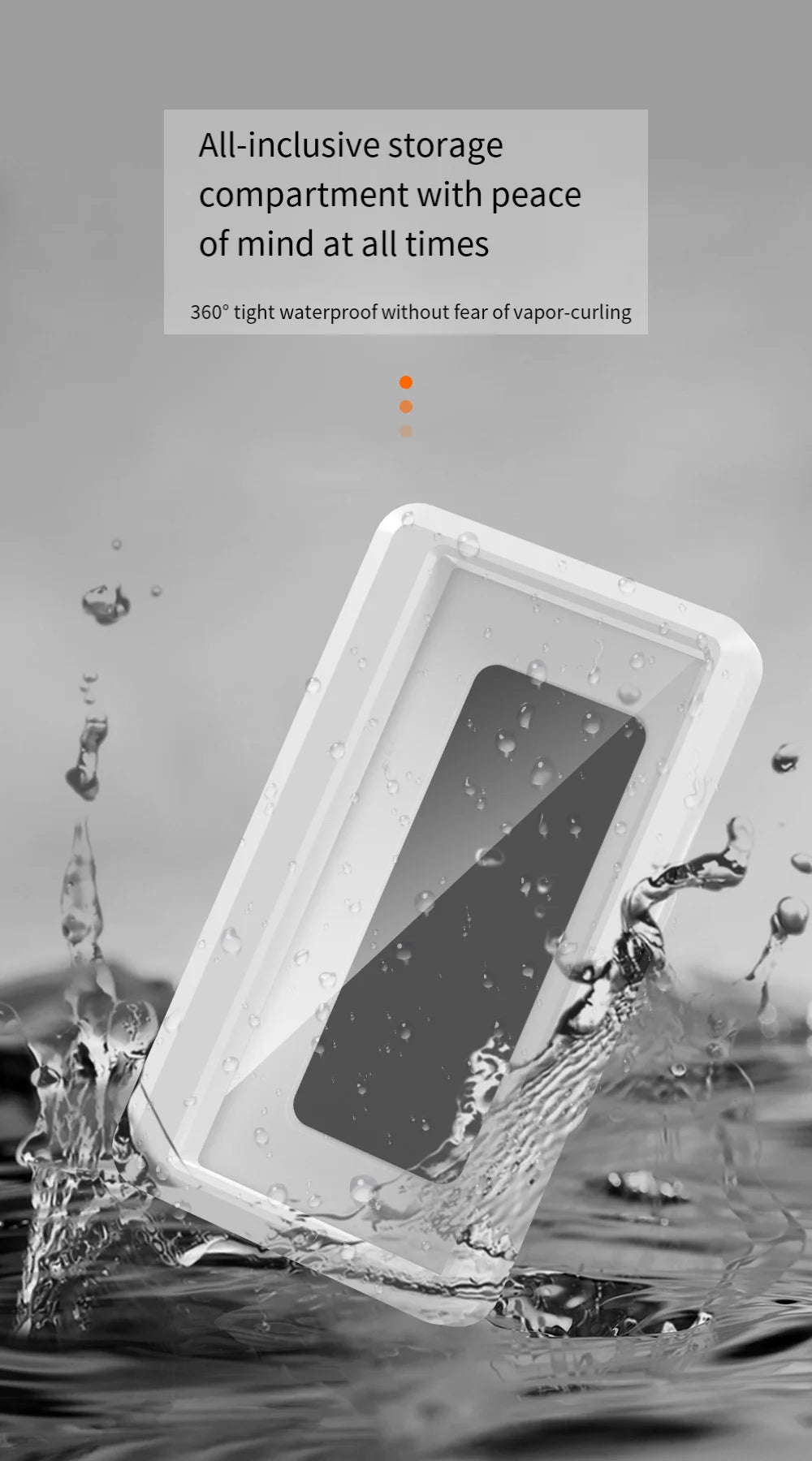 Self-Adhesive Waterproof Shower Phone Holder – Anti-Fog, Touch-Friendly, Bathroom Mount