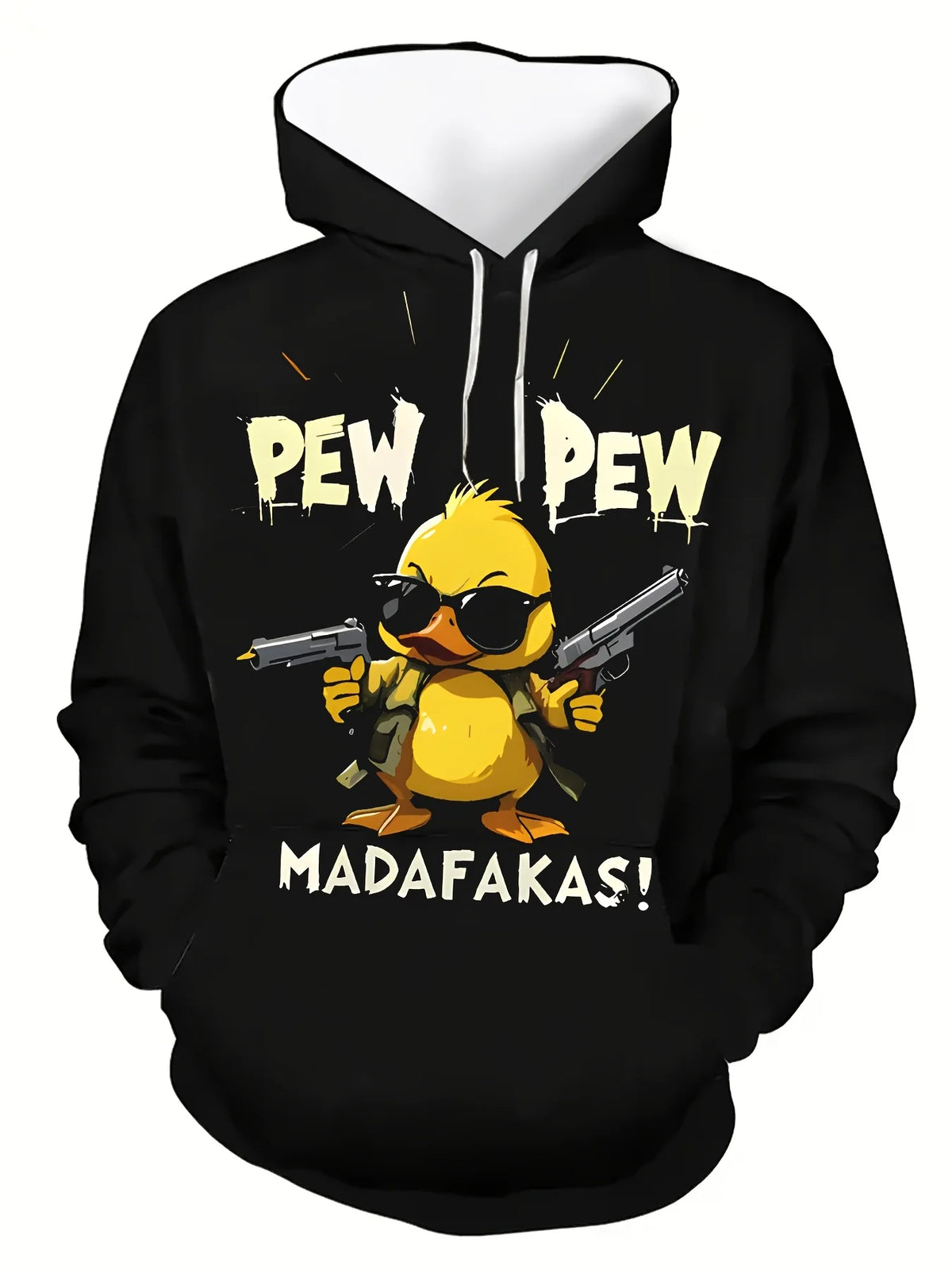 Men’s 3D Duck Print Hoodie – Street Casual, Sizes S–6XL