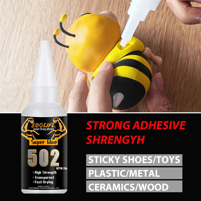502 Cyanoacrylate Super Glue – Fast-Drying, 20g, 1–5 Pack, for Metal, Wood, Plastic & Ceramic