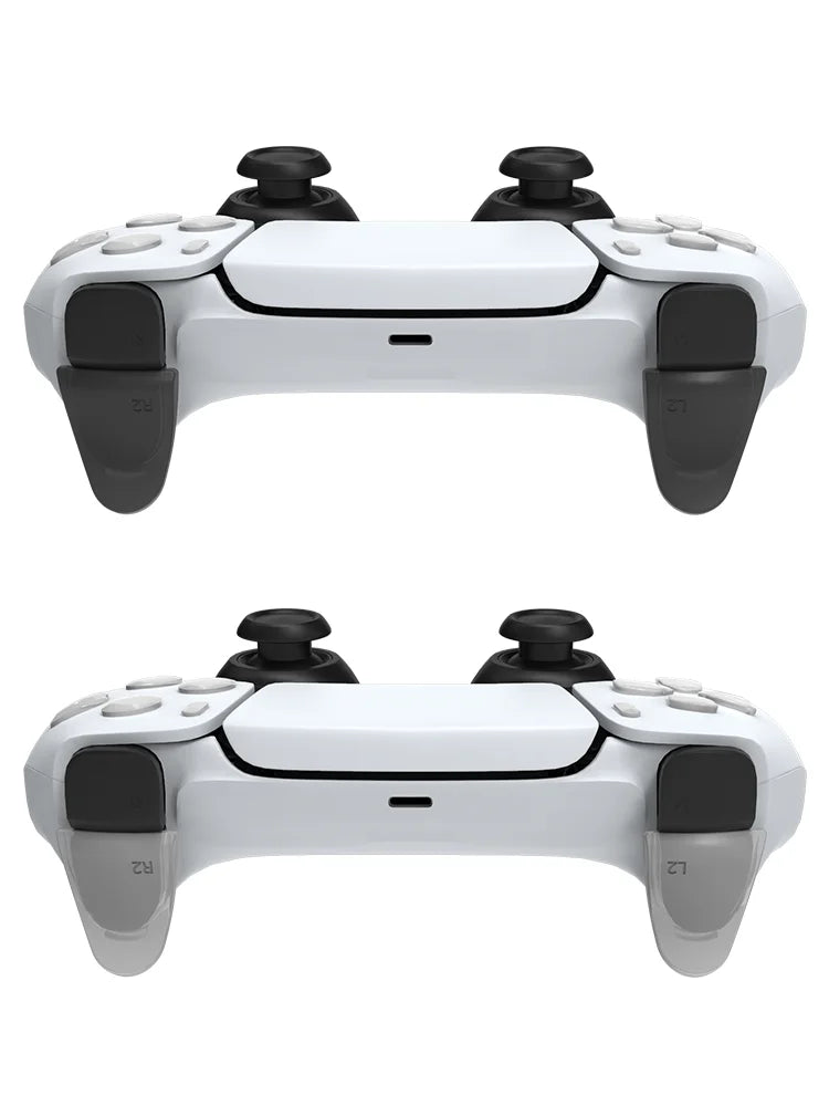 Data Frog PS5 Extended Trigger & D-Pad Key Cap Set – L2/R2 Extender, Transparent & Black