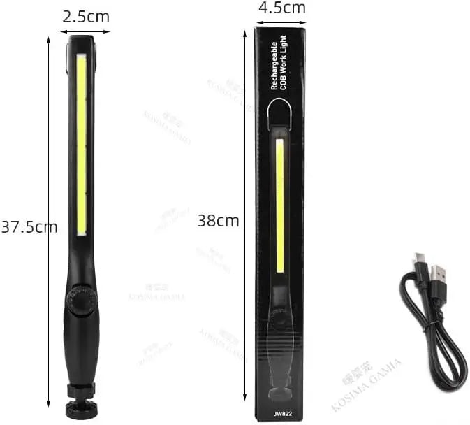 USB Rechargeable Magnetic COB LED Work Light – Cordless, for Car Repair, Garage & Home