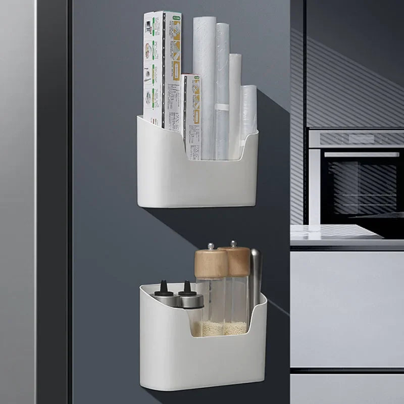 Wall-Mounted Adhesive Kitchen Storage Rack – No-Drill, Organizer for Utensils & Spices